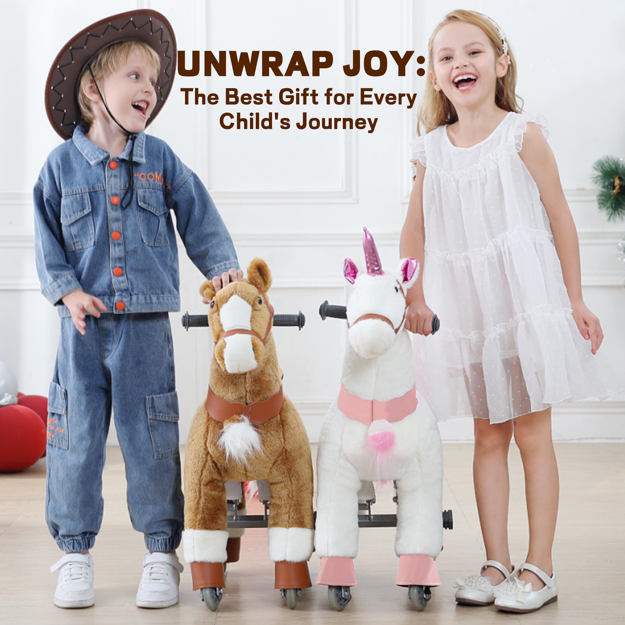 Amazon.co.jp: PONYEEHAW ユニコーンに乗るおもちゃ 子供 乗馬 乗馬